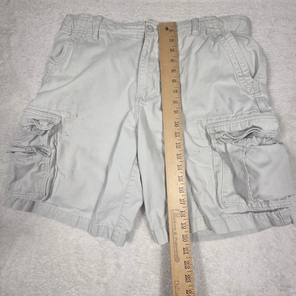 Faded Glory Cargo Shorts Mens 38 Sidewalk Gray Good Cotton FM19B303 Utility Work